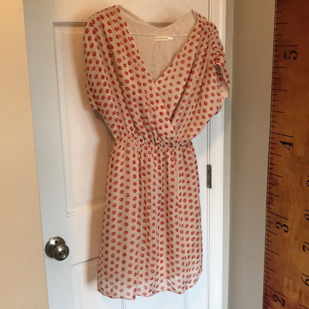Anthropologie The Addison Story Red Dots Silk Dres